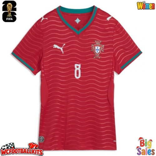 Portugal Bruno Fernandes #8 Replica Home Stadium Shirt for Women World Cup 2026 Short Sleeve